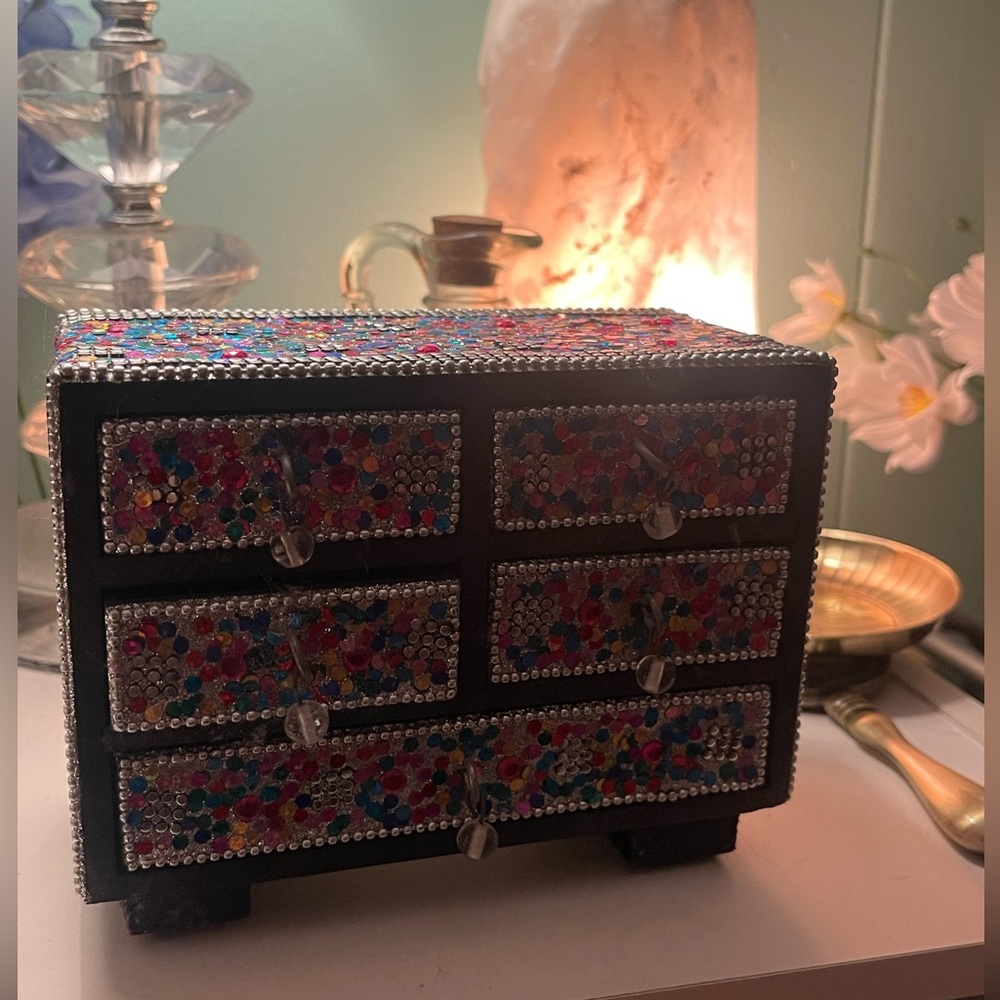 Rainbow Glitter Jewelry Box